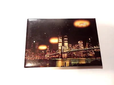 Vintage UFO Over NY Twin Towers Ata Boy Magnet USA Lic. 1990s • $7.99