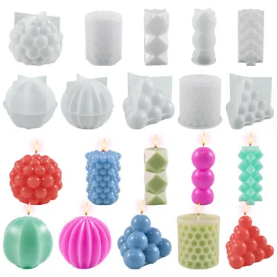 3D DIY Candle Molds Silicone Soap Moulds Aromatherapy Candle Making Wax Molds • £4.50