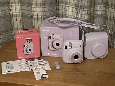 Instax Mini 11 Camera Lilac With Case Strap 8 Stickers Instructions And Box • £40