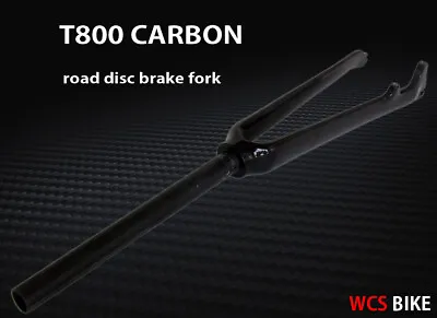 T800 Carbon Fiber 700C Disc Brake 3K Road Bike Bicycle Fixed Gear 1 1/8 Fork • £57.59