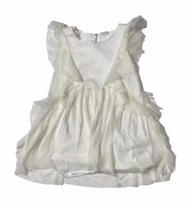 Preowned- Zara Kids A-Line Sheer Lined Dress Girls (Size 6) • $18