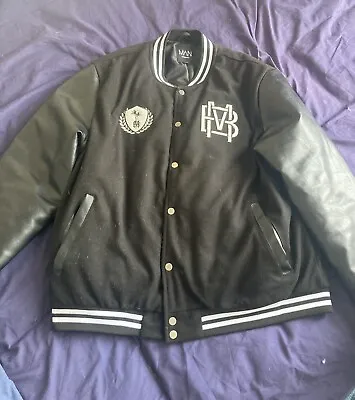 3xl Boohoo Man College Boy Jacket In Black • £22