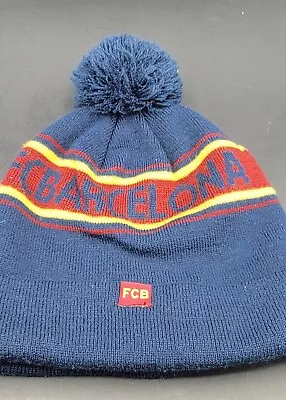 FC Barcelona Football Beanie Cap Winter Pom Pom FCB Soccer Club Athletics Futbol • $9.97