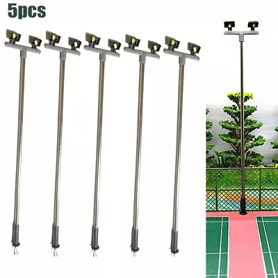 £5.33 • Buy 5x Model Railway Yard Lights Twin LED Wall Lamps For OO 00 Gauge Scale