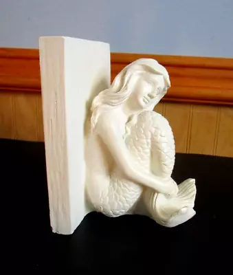 Single White Mermaid Bookend Weighs 2 Pounds • $29.99