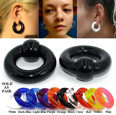 $5.29 • Buy Earrings Tunnel Plug 1Pair Acrylic Nose Ring Body Piercing Expander Bead Jewelry