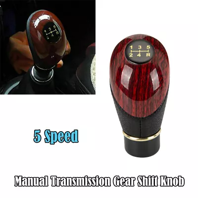 5 Speed Universal Manual Car Truck Gear Stick Shift Knob Shifter Lever Leather • $9.07