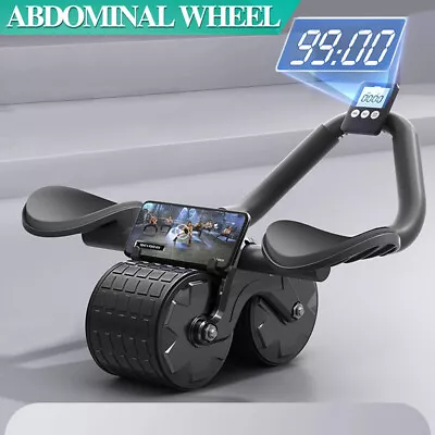 Automatic Rebound Abdominal Wheel Ab Roller Wheel With Elbow Support Fitness Gym • $29.59