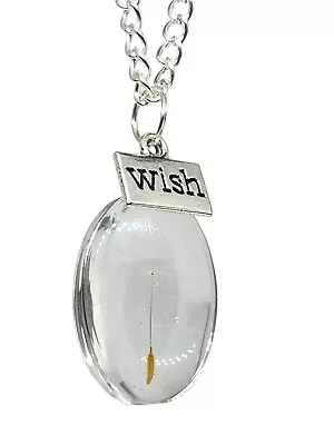 Dandelion Make A Wish Necklace Seed Pendant Charm 20  Chain  Fashion Jewelry • £2.55