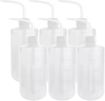 6 Pcs Plastic Safety Wash Bottle Lab Squeeze Bottle 500ml LDPE Squirt Bottles • $20.23