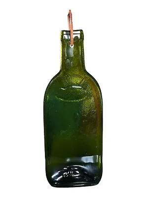 Vtg Flat Melted Green Glass Wine Bottle 12  Cutting Board Cheese Tray • $8.99