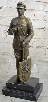 Bronze Statue Marble Soldier Army Warrior Sculpture FAST SHIPPING Hot Cast Decor • $249