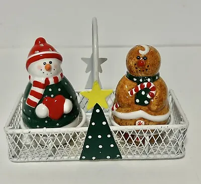 New Salt And Pepper Shakers Gingerbread Man & Snowman Midwest Of Cannon Falls • $9.99