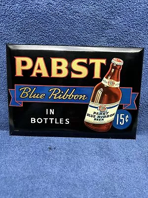 Vintage 1940’s Pabst Blue Ribbon Toc Tin Over Cardboard Beer Sign • $1795