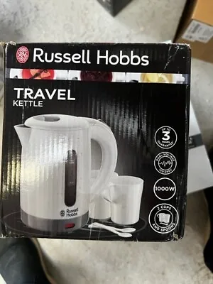 £18.99 • Buy Electric Travel Kettle 1000W Russell Hobbs 23840 Compact Jug 0.85 Litre White