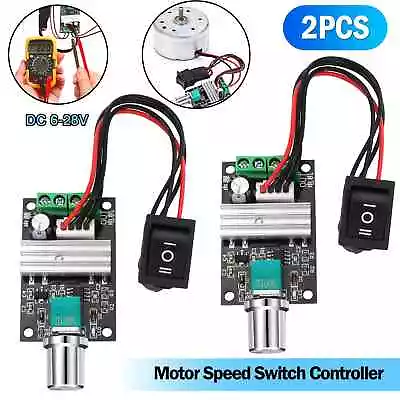 2PCS DC 6-28V Motor Speed Switch Controller 3A Control Reversible PWM Regulator • $8.49