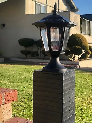 2 Set Solar Hexagon Black SMD  LED Cap Light For 4  5  6  Post Fence  • $49