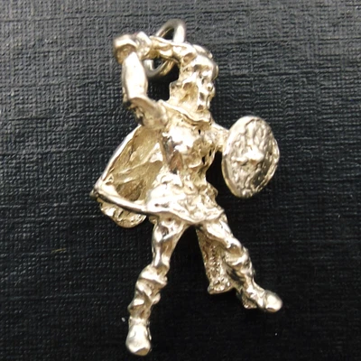 £15.99 • Buy VIKING WARRIOR  Vintage Sterling Silver Solid Three Dimensional Charm