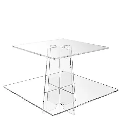 £18.08 • Buy Cup Cake Display Stand 2 Tier Cupcake Acrylic Clear Riser- Square By Displaypro