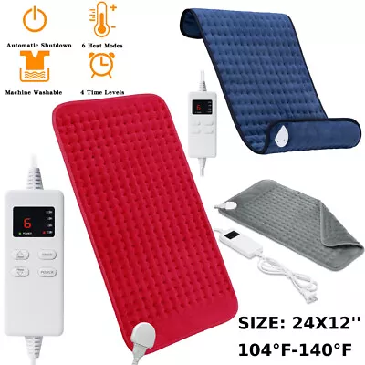 USA Electric Heating Pad For Back Waist Cramps Relief Dry & Moist Heat Therapy • $17.09