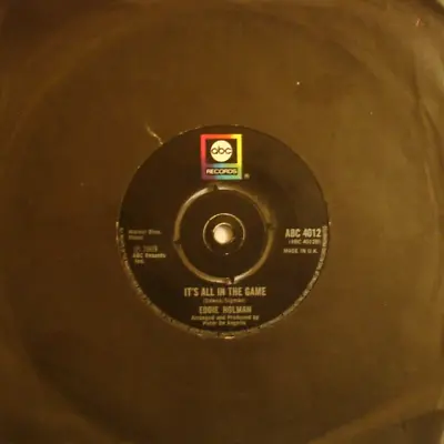 Eddie Holman Hey There Lonely Girl  / It's All In The Game7  Vinyl 1969 EX Cond • £3.99