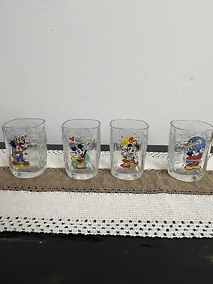2000 Walt Disney World McDonalds Disney Glasses Cups Mickey VTG Set Of 4 • $24.99