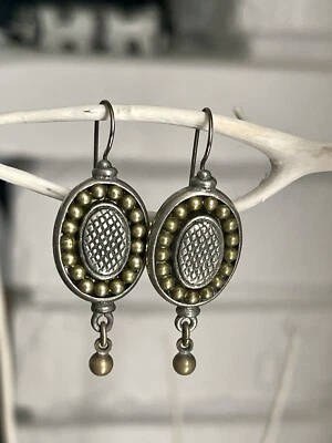 $34 • Buy Vintage Signed Ben Amun Drop Dangle Gold Tone Hook Earrings