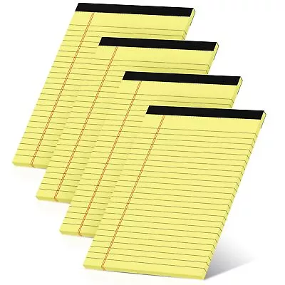 Legal Pads 5×8 Inch 4 Pack Narrow Ruled 5x8 Yellow Legal Pad Mini Double-... • $13.87