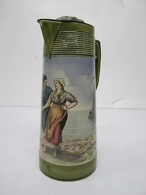 Antique Villeroy Boch Mettlach 2893 1197 Fishing Couple German Pour Stein As Is • $49.95