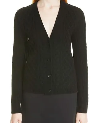 MAX MARA Dixi Cable Knit Wool & Cashmere Women's Black Cardigan Size Medium NSC • $150