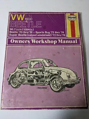 VW Beetle Haynes Repair Manual Beetle '70-'74 Sports Bug '72-'74 Super Beetle • $21.95