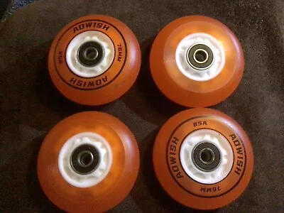 4 AOWISH Light Up Ripstik Wheels - 76mm LED Flash Ripster Wheels 90A Flashing • $17.99