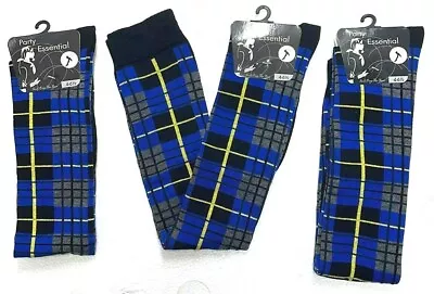 Ladies Women Long Over The Knee Tartan Check Socks Multi Colours • £4.75