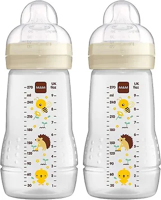 £18.59 • Buy MAM Easy Active Water Bottle / 2pcs / 270 Ml / Silicone 0+ Months Bee&Hedgehog