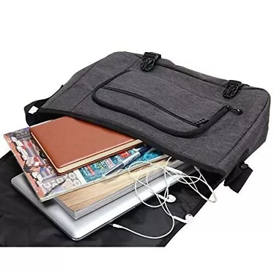 Mens Casual Flap Laptop Shoulder Messenger Bag (Black) • £9.99