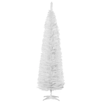 7ft Unlit Slim Artificial Christmas Tree Realistic Branches & 390 Tips White • $55.11