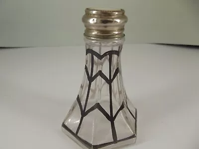 Antique Salt Shaker Silver Cap With Mother Of Pearl Insert  *as Is* • $19