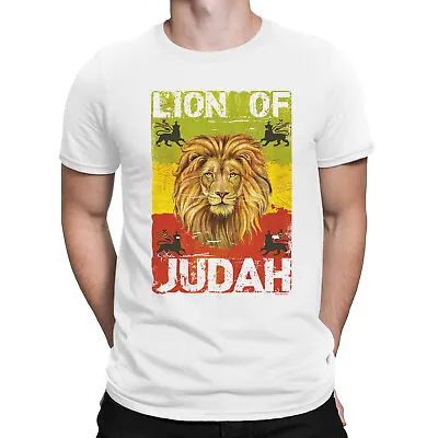 £10.45 • Buy Mens Cannabis T-Shirt Organic Cotton - Lion Of JUDAH Jamaica - Marijuana Rasta