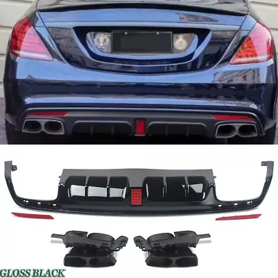 For 2013-2017 Mercedes Benz W222 S Class AMG F1 Style Rear Bumper Diffuser Lip • $316.34