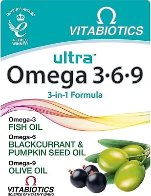 Vitabiotics Ultra Omega-3.6.9 Capsules High Purity Strength Fish Oil 60 Caps • £15.80