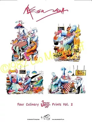 Set Of 4 Individual Prints + Cover  Culinary Jazz Vol. 2  By Leo Meiersdorff® • $160