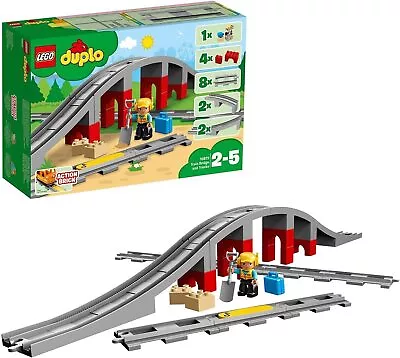 $48.27 • Buy LEGO DUPLO Town Train Bridge And Tracks 10872 Building Block Construction Toy
