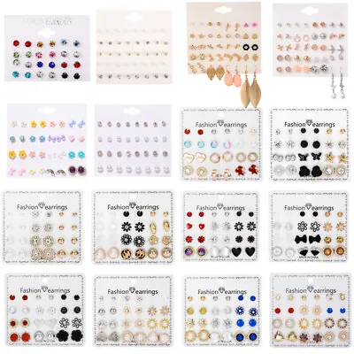 $2.95 • Buy Wholesale 6/12/20 Earrings Set Rhinestone Crystal Pearl Women Stud Jewelry