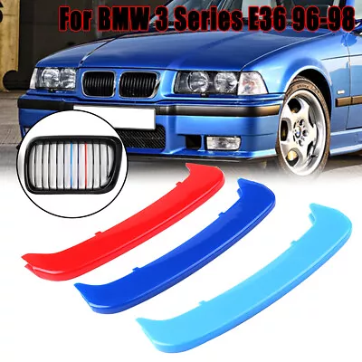 M-Color Grille Insert Trims For 96-99 BMW E36 3 Series Kidney Grill Clip Styling • $12.96