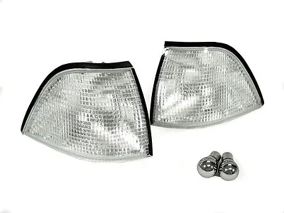 2 Day Air DEPO Euro CLEAR Corner Light +Chrome Bulbs For BMW E36 2D Coupe/Cabrio • $43.95