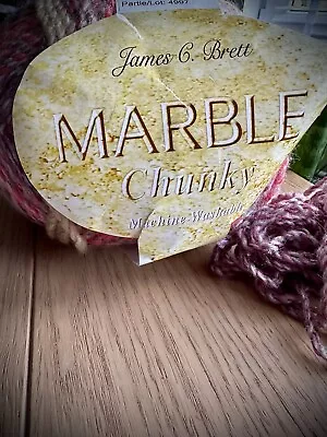 1 X James C Brett 200g Ball Marble Chunky Acrylic Yarn 312m • £6