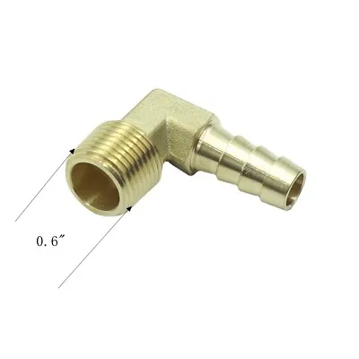 Brass Barb Fitting Male Elbow 90 Degree 3/8  NPT* 3/8  Barb Adapter • $7.29
