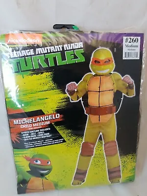 Size M 8/10 Boys Teenage Mutant Ninja Turtles Michelangelo Child 8pc Costume NEW • $18.99