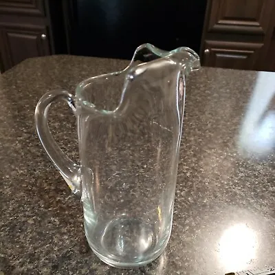Vintage Rolled Glass Pitcher • $9.90