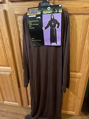 Monk Robe Costume Mens Adult Robe W/ Collar Hood Belt Necklace Totally Ghoul • $12